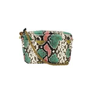 CLARE V. Marisol Bag Pastel Painted Snake with Chain Crossbody Strap